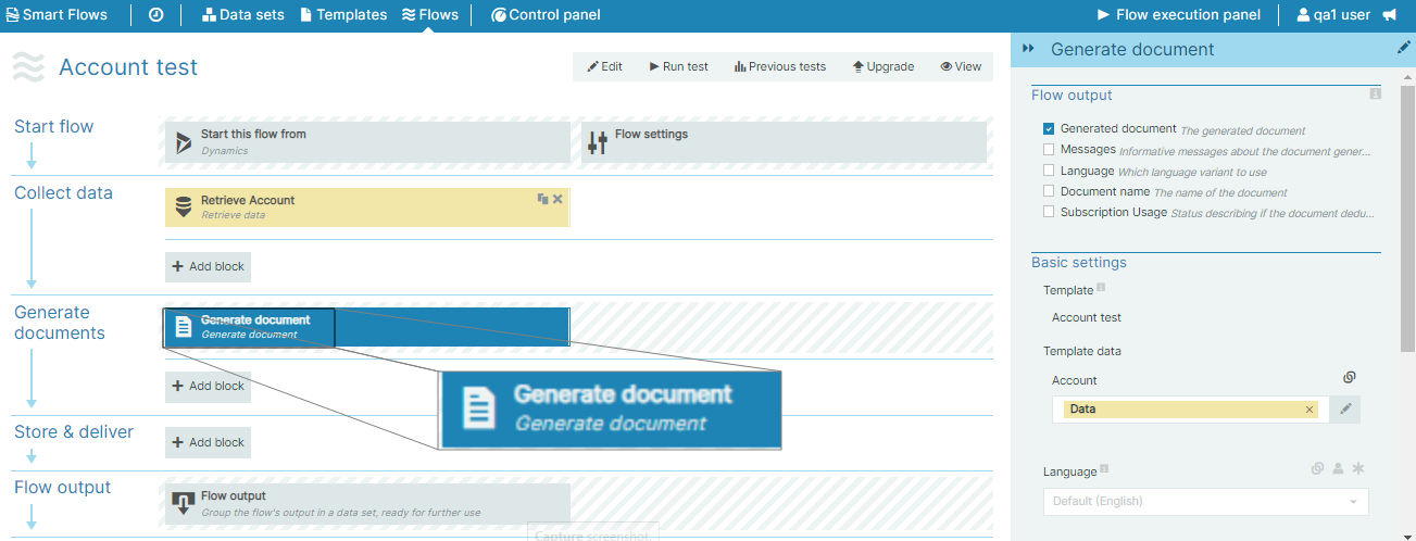 Generate Document - Flow interface option